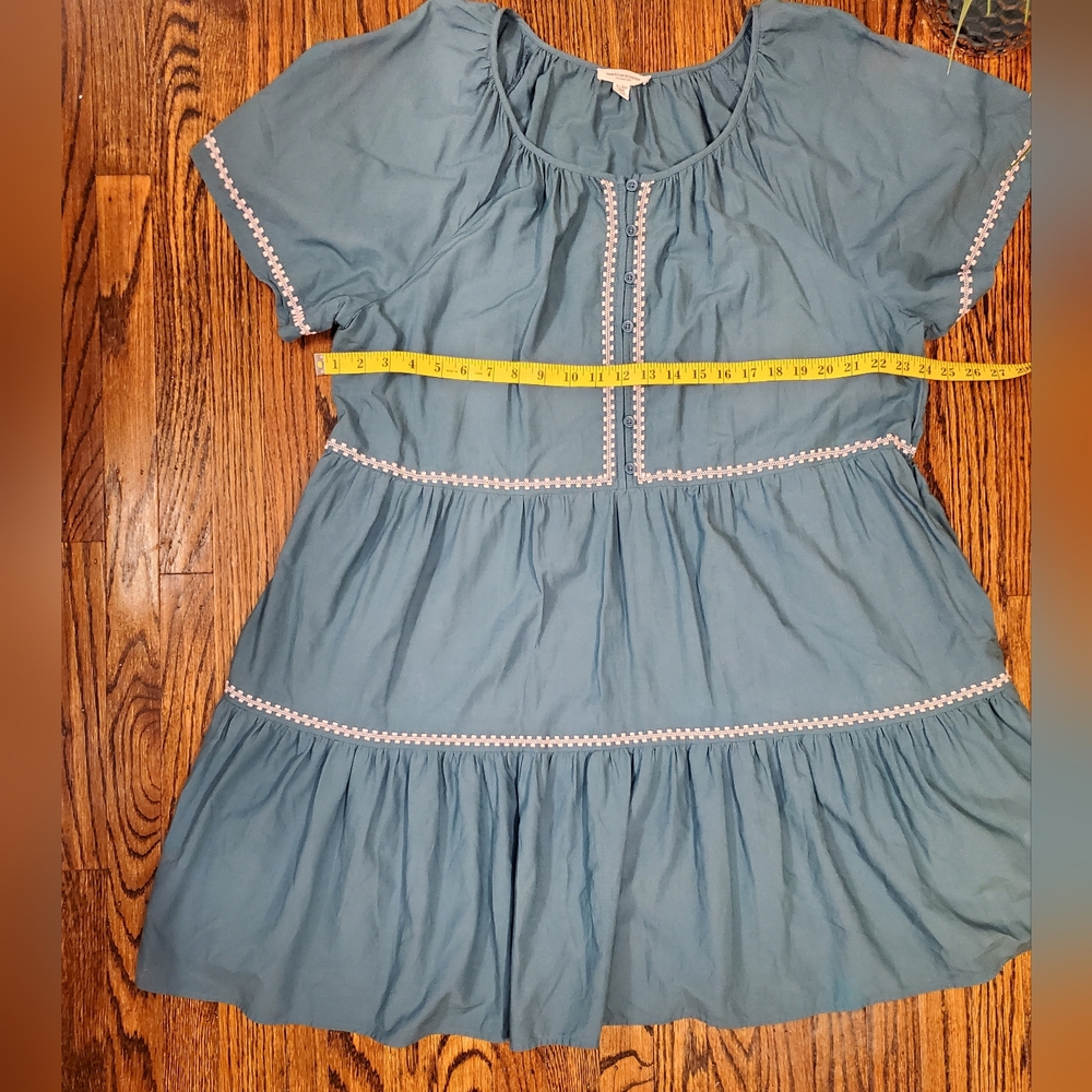 Beachlunchlounge Women's Puff Slevee Flounce Teal Mini Dress Size XXL - Picture 10 of 14